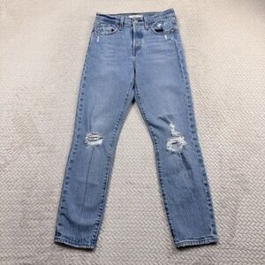 Levis Jeans Womens 26 blue Denim Wedgie Straight BIG E Button Fly Size 26x27